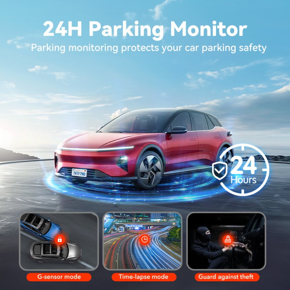 Dash Cam Front and Rear, Dash Cam 4K with Wifi & GPS, 4K/2.5K Front+1080P Rear Dashcam, Dash Camera with Night Vision, 3.18'' LCD Screen, Loop Recording, Black